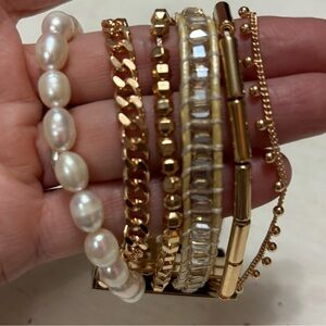 Victoria Emerson Boho Cuff Bracelet La Rochelle Blush Pink Golds.